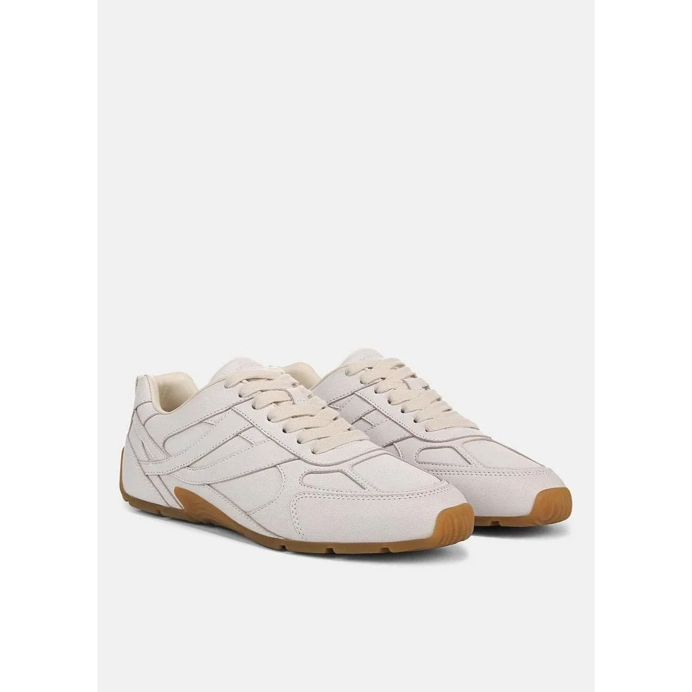 Vince Leather Low Top Sneakers Cream Off White Gum Sole Lace Up Trainers